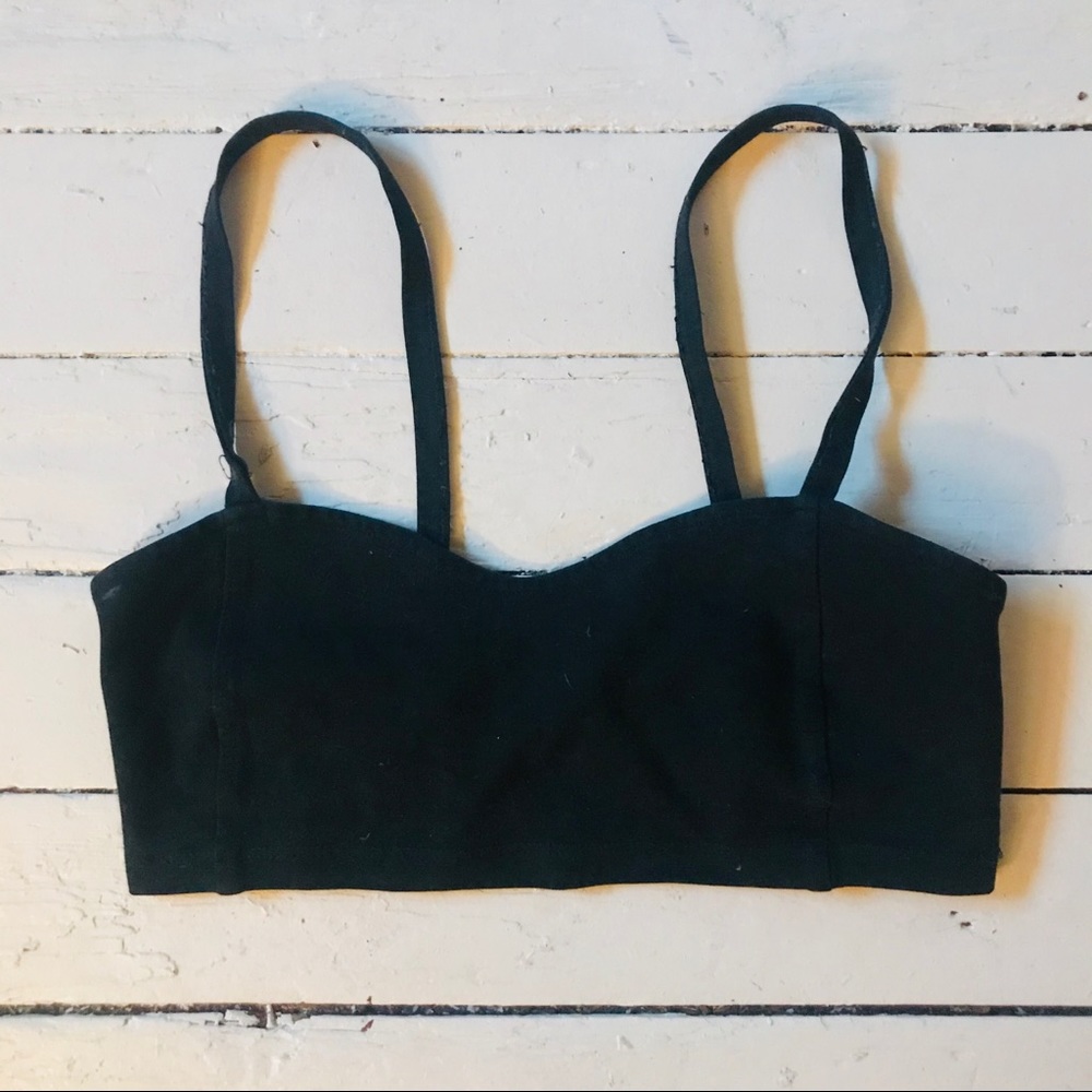 Wool and cotton crop/bralette